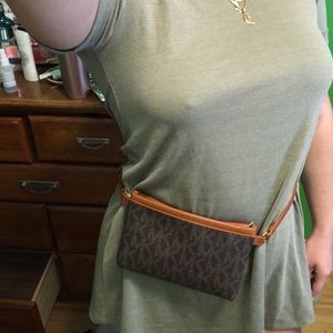 Olive green t-shirt dress